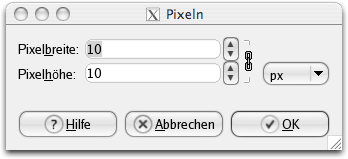 Eigenschaften für das Filter Bewegungsunschärfe